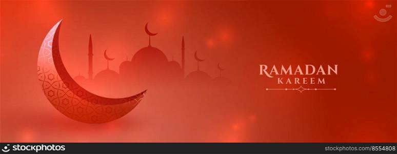 red ramadan kareem season festival banner design