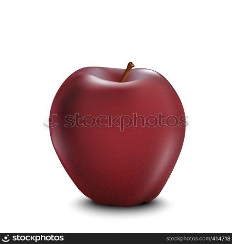 Red realistic Apple. Realistic 3d apples. Detailed 3d Illustration Isolated On White. Design Element For Web Or Print Packaging. Vector Illustration.