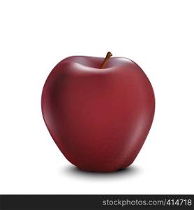 Red realistic Apple. Realistic 3d apples. Detailed 3d Illustration Isolated On White. Design Element For Web Or Print Packaging. Vector Illustration.