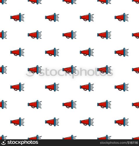 Red retro megaphone pattern seamless repeat in cartoon style vector illustration. Red retro megaphone pattern