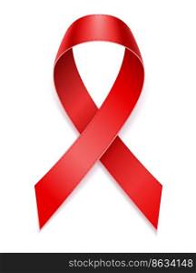 red ribbon aids awareness stock vector illustration isolated on white background