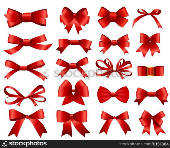 Red Ribbon and Bow Set for Your Design. Vector illustration EPS10. Red Ribbon and Bow Set for Your Design. Vector illustration