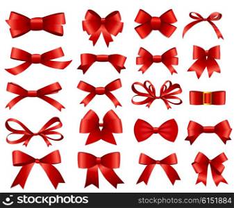 Red Ribbon and Bow Set for Your Design. Vector illustration EPS10. Red Ribbon and Bow Set for Your Design. Vector illustration