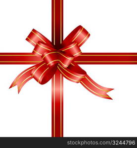 red ribbon and bow - vector illustration