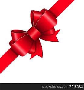 Red ribbon bow gift design element vector illustration