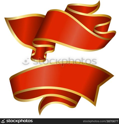 Red ribbon collection isolated on white background