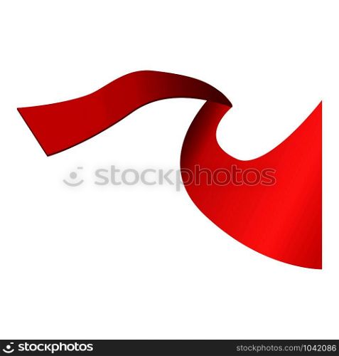 Red ribbon icon. Cartoon of red ribbon vector icon for web design isolated on white background. Red ribbon icon, cartoon style