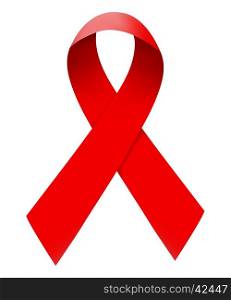 Red ribbon isolated. Red ribbon isolated. AIDS icon. Vector illustration