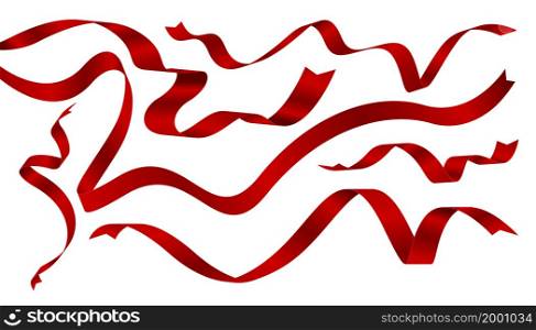 Red ribbons design isolated on white background vector illustration