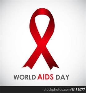 Red Ribon - Symbol of 21 December World AIDS Day. Red Ribon - Symbol of 21 December World AIDS Day Vector Illustration