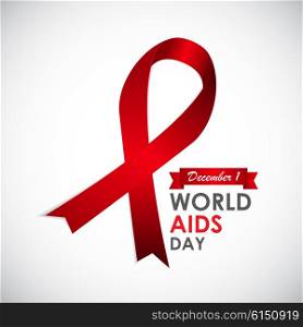 Red Ribon - Symbol of 21 December World AIDS Day Vector Illustration. Red Ribon - Symbol of 21 December World AIDS Day