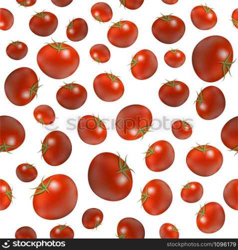 Red Ripe Tomato Seamless Pattern Isolated on White Background. Vegetable Organic Texture.. Red Ripe Tomato Seamless Pattern Isolated on White Background. Vegetable Organic Texture