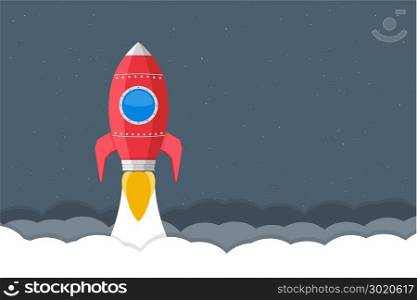 Red Rocket. Red rocket in space, business start-up metaphor, vector eps10 illustration