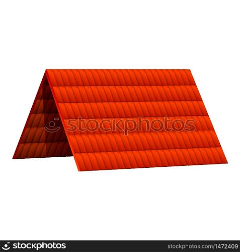 Red roof stand icon. Cartoon of red roof stand vector icon for web design isolated on white background. Red roof stand icon, cartoon style