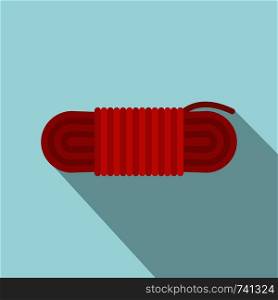 Red rope icon. Flat illustration of red rope vector icon for web design. Red rope icon, flat style