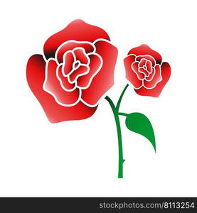 Red rose icon illustration