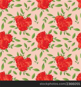 Red roses seamless pattern. Vector illustration.
