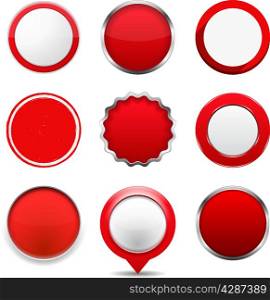 Red Round Buttons