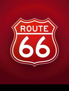 Red Route 66 Silhouette