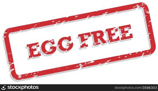 Red rubber stamp vector for egg free food concept