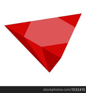 Red ruby icon. Isometric of red ruby vector icon for web design isolated on white background. Red ruby icon, isometric style