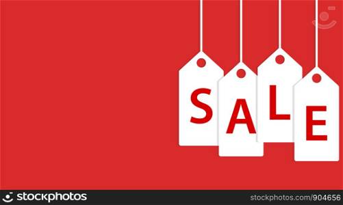 Red Sale Banner with Place for Your Text. Stock Vector Illustration