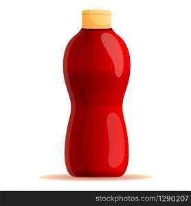 Red sauce bottle icon. Cartoon of red sauce bottle vector icon for web design isolated on white background. Red sauce bottle icon, cartoon style