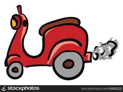 Red scooter illustration vector on white background