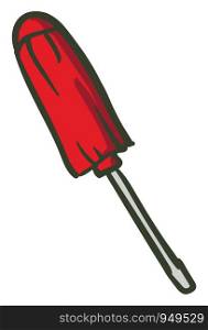 Red screwdriver illustration vector on white background