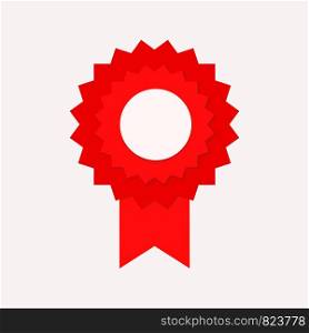 red seal guarantee win with ribbon, stock vector illustration