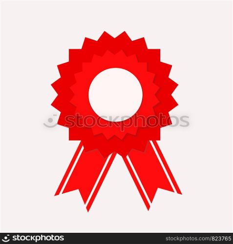 red seal guarantee with ribbon, vector illustration