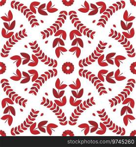 Red seamless flower pattern floral texture Vector Image