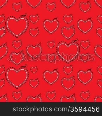 Red seamless love heart background ideal tile template