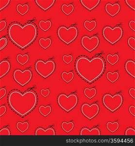 Red seamless love heart background ideal tile template