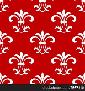 Red seamless pattern with floral motif in square format suitable for textile and wallpaper design