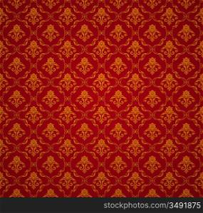 Red Seamless wallpaper pattern, vector