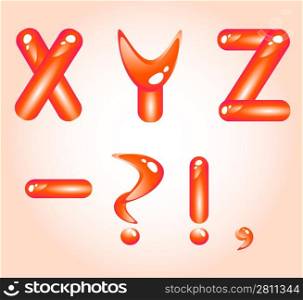 Red shiny alphabet. Part 5