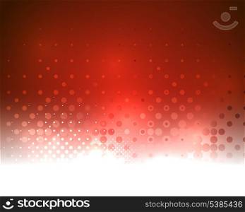 Red shiny bokeh abstract vector background