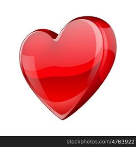Red shiny realistic heart. Happy Valentine day symbol. Red shiny realistic heart. Happy Valentine day symbol.