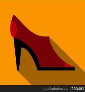 Red shoe icon. Flat illustration of red shoe vector icon for web. Red shoe icon, flat style
