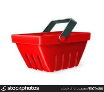 Red shopping basket vector icon