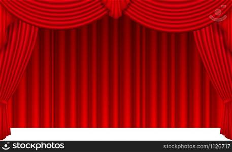 Red silk curtain with light from the searchlight