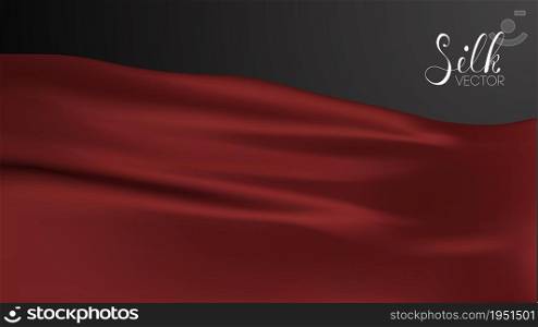 Red silk on black background. Luxury background template vector illustration. Award nomination design element.. Luxury vector illustration. Red silk on black background. Luxury background template vector illustration. Award nomination design element. Red Fashion Background.