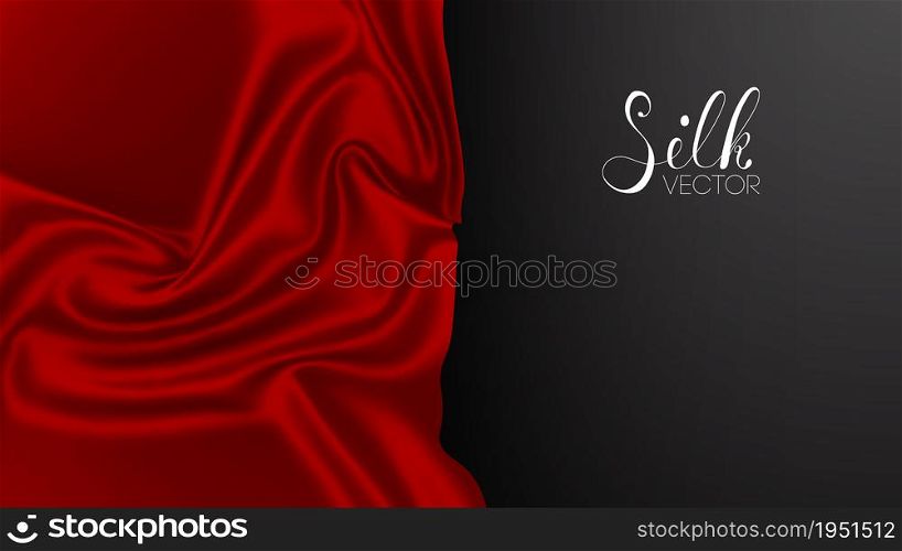 Red silk on black background. Luxury background template vector illustration. Award nomination design element.. Fashion concept. Red silk on black background. Luxury background template vector illustration. Award nomination design element. Red Fashion Background.
