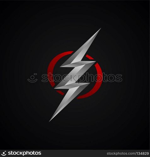 red silver lightning bolt thunder sign vector. red silver lightning bolt thunder sign