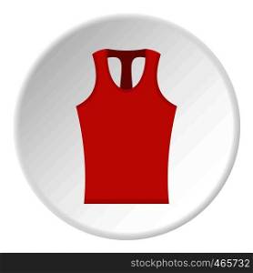 Red sleeveless shirt icon in flat circle isolated on white background vector illustration for web. Red sleeveless shirt icon circle
