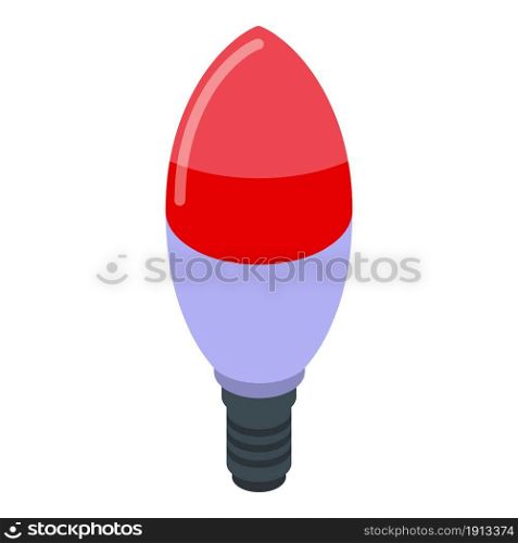 Red smart bulb icon isometric vector. Light lamp. Think solution. Red smart bulb icon isometric vector. Light lamp