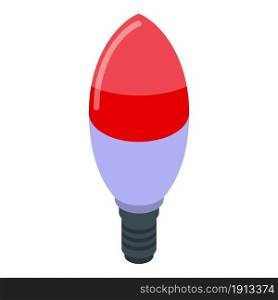 Red smart bulb icon isometric vector. Light lamp. Think solution. Red smart bulb icon isometric vector. Light lamp