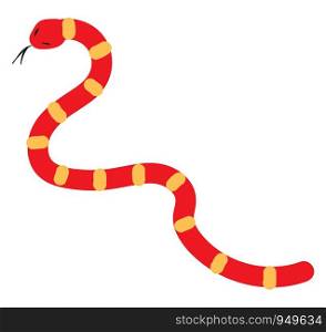 Red snake illustration vector on white background