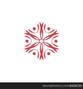Red snowflake flower ornamental logo template Illustration Design. Vector EPS 10.